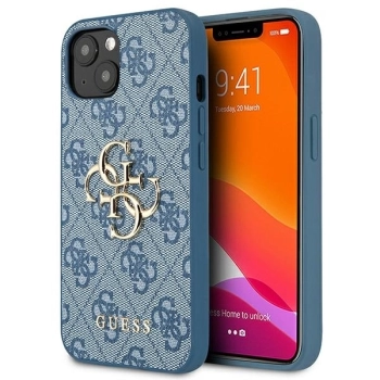 Etui Guess 4G Big Metal Logo na iPhone 13 mini - niebieskie