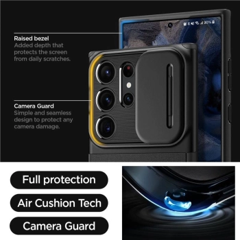 Etui Spigen Optik Armor na Samsung Galaxy S23 Ultra - czarne