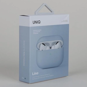 Etui Uniq Lino na AirPods Pro - błękitne