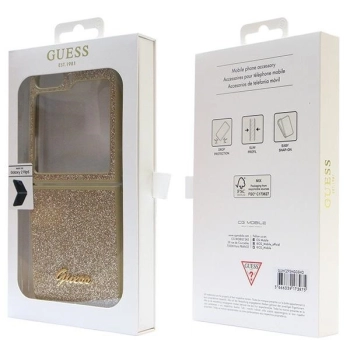 Etui Guess Glitter Script na Samsung Galaxy Z Flip 5 - złote