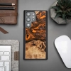 Etui z drewna i żywicy na Samsung Galaxy S23 Ultra Bewood Unique Orange - pomarańczowo-czarne