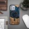 Etui z drewna i żywicy na iPhone 15 Pro Max MagSafe Bewood Unique Neptun - granatowo-czarne
