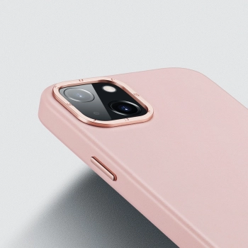 Dux Ducis Grit skórzane etui do iPhone 14 elegancki pokrowiec ze sztucznej skóry (kompatybilne z MagSafe) różowy