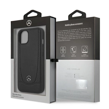 Etui Mercedes Leather Urban do iPhone 15 - czarne