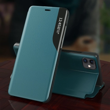 Eco Leather View Case elegancki futerał etui z klapką i funkcją podstawki iPhone 13 Pro pomarańczowy