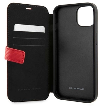 Etui Ferrari On Track Carbon Stripe na iPhone 13 mini - czerwone