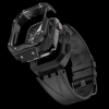 Kingxbar CYF140 2w1 pancerne etui Apple Watch 9, 8, 7 (45 mm) ze stali nierdzewnej z paskiem czarne