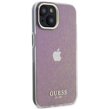 Etui Guess IML Faceted Mirror Disco Iridescent do iPhone 15 - różowe
