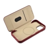 iCarer CE Premium Leather Folio Case skórzane etui iPhone 14 Plus z klapką magnetyczne MagSafe czerwony (WMI14220715-RD)