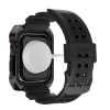 Kingxbar CYF134 2w1 pancerne etui Apple Watch SE, 6, 5, 4 (44 mm) ze stali nierdzewnej z paskiem czarne