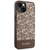 Etui Guess GCube Stripes MagSafe na iPhone 14 - brązowe