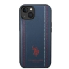 Etui U.S. Polo Assn. Leather Stitch na iPhone 14 Plus - granatowe