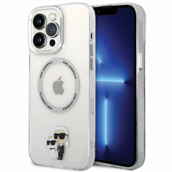 Etui Karl Lagerfeld Iconic Karl&Choupette Magsafe na iPhone 13 Pro Max - przezroczyste