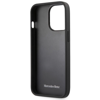Etui Mercedes Leather Perforated na iPhone 14 Pro - czarne