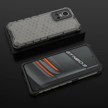 Honeycomb etui pancerny pokrowiec z żelową ramką Realme GT Neo 3 czarny