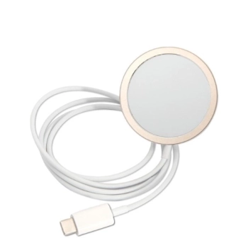 Etui Guess 4G Print MagSafe na iPhone 14 Plus + ładowarka indukcyjna - różowe