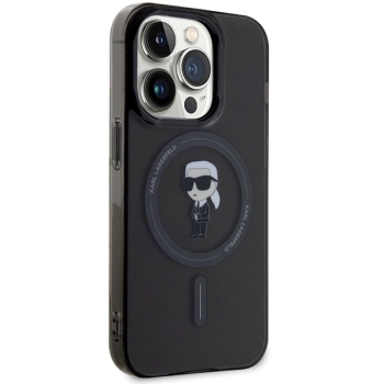 Etui Karl Lagerfeld IML Ikonik MagSafe do iPhone 15 Pro Max - czarne