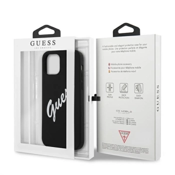 Etui Guess Silicone Vintage na iPhone 12 mini - czarno-białe