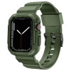 Kingxbar CYF537 2w1 pancerne etui Apple Watch SE, 9, 8, 7, 6, 5, 4, 3, 2, 1 (45, 44, 42 mm) z paskiem zielone