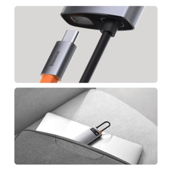 Baseus Metal Gleam 8w1 wielofunkcyjny HUB USB Typ C - USB Typ C Power Delivery 100 W / HDMI 4K 30 Hz / czytnik kart SD i microSD / 3x USB 3.2 Gen 1 /