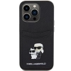 Etui Karl Lagerfeld Saffiano Cardslot Karl&Choupette Metal Pin do iPhone 15 Pro - czarne