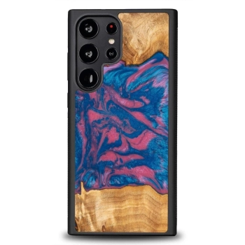 Etui z drewna i żywicy na Samsung Galaxy S23 Ultra Bewood Unique Vegas - różowo-niebieskie