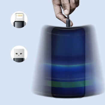 Baseus Crystal Shine Series kabel przewód USB do szybkiego ładowania i transferu danych USB Typ A - Lightning 2,4A 2m czarny (CAJY000101)