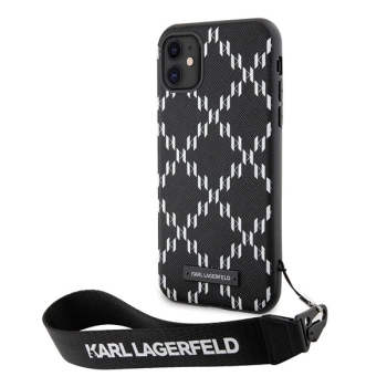 Etui Karl Lagerfeld Monogram Losange Saffiano na iPhone 11 / Xr - czarne