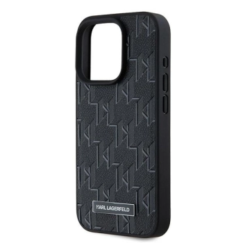 Etui Karl Lagerfeld Leather Monogram Metal Logo na iPhone 15 Pro Max - czarne