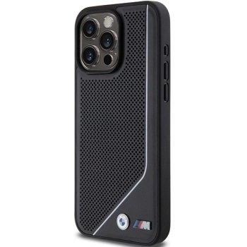 Etui BMW Perforated Twisted Line MagSafe na iPhone 15 Pro - czarne