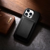 iCarer Case Leather pokrowiec etui z naturalnej skóry do iPhone 14 Pro Max czarny (WMI14220708-BK) (kompatybilne z MagSafe)