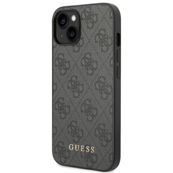 Etui Guess 4G Metal Gold Logo na iPhone 14 - szare