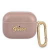Etui Guess Saffiano Script Metal Collection na AirPods Pro - różowe