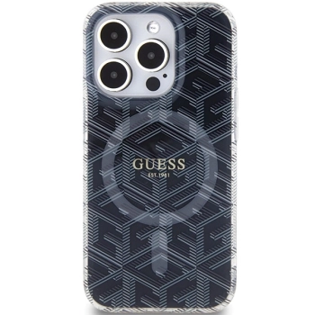Etui Guess IML GCube MagSafe na iPhone 15 Pro Max - czarne