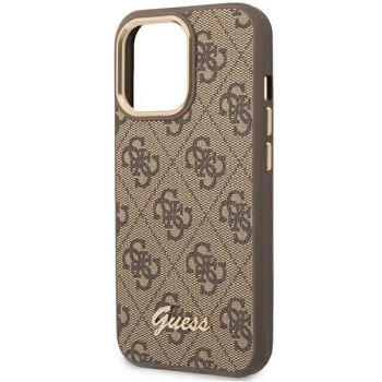 Etui Guess 4G Vintage Gold Logo na iPhone 14 Pro Max - brązowe