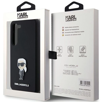 Etui Karl Lagerfeld Silicone Ikonik Metal Pin na Samsung Galaxy S24 - czarne
