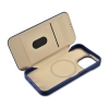 iCarer CE Premium Leather Folio Case skórzane etui iPhone 14 Pro Max z klapką magnetyczne MagSafe niebieski (WMI14220716-BU)