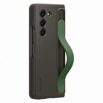 Etui silikonowe do Samsung Galaxy Z Fold 5 z podstawką i paskiem - czarne