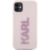 Etui Karl Lagerfeld 3D Rubber Glitter Logo na iPhone 11 / Xr - różowe