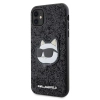Etui Karl Lagerfeld Glitter Choupette Patch na iPhone 11 / Xr - czarne