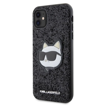 Etui Karl Lagerfeld Glitter Choupette Patch na iPhone 11 / Xr - czarne