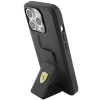 Etui Ferrari Grip Stand Metal Logo na iPhone 15 Pro Max - czarne