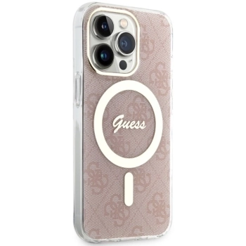 Etui Guess 4G MagSafe na iPhone 13 Pro / iPhone 13 - różowe