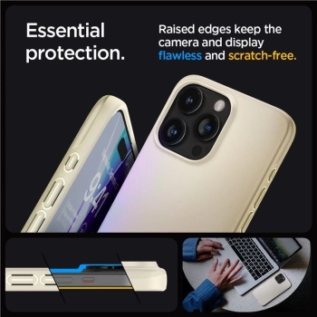 Etui Spigen Thin Fit na iPhone 15 Pro - beżowe