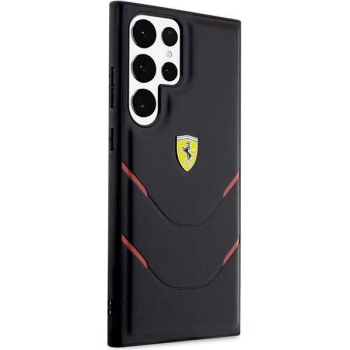 Etui Ferrari Hot Stamp Lines na Samsung Galaxy S23 Ultra - czarne