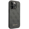 Etui Guess 4G Metal Gold Logo na iPhone 14 Pro - szare
