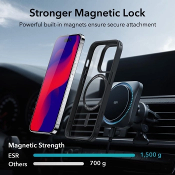 Etui ESR Classic Hybrid Halolock z MagSafe na iPhone 14 Pro Max - przezroczysto-czarne