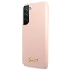 Etui Guess Silicone Script Metal Logo na Samsung Galaxy S22+ - różowe