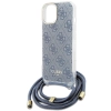 Etui Guess Crossbody Cord 4G Print na iPhone 15 / 14 / 13 - niebieskie