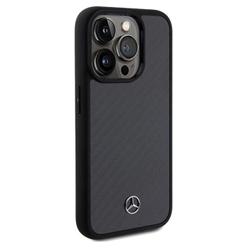 Etui Mercedes Carbon Fiber Dynamic na iPhone 15 Pro - czarne